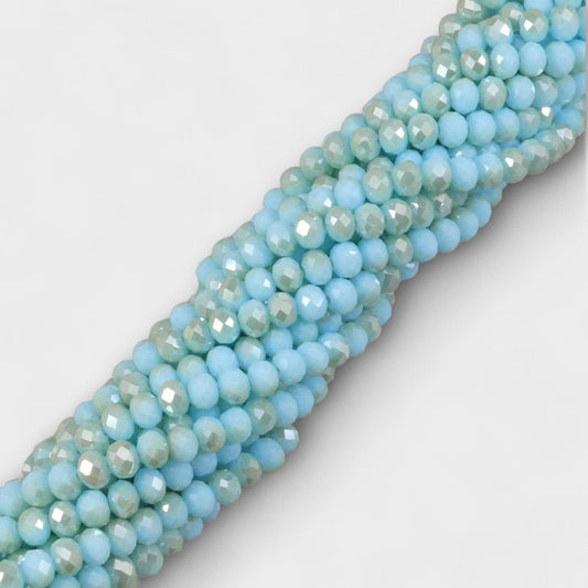 Crystal Faceted Rondelle Metallic Turquoise & Brown, 2mm 4mm 6mm 8mm